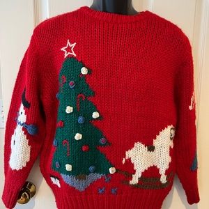 Handknit HolidaySweater by Club Classics Size L.